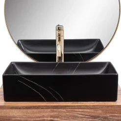 Vasque À Poser Rea Inga Marble- Nablatowa Black Rectangle