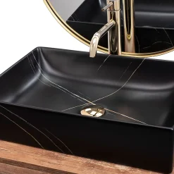Vasque À Poser Rea Inga Marble- Nablatowa Black Rectangle