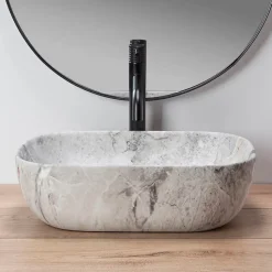 Vasque À Poser Rea Livia Stone Beige Rectangle