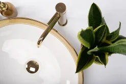 Vasque À Poser Rea Margot White Gold Round