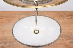 Vasque À Poser Rea Meryl White Gold Oval