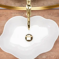 Vasque À Poser Rea Pearl White Oval