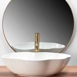 Vasque À Poser Rea Pearl White Oval
