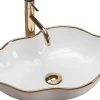 Vasque À Poser Rea Pearl White Gold Oval