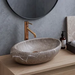 Vasque À Poser Rea Roxy B Stone Nature Grey Oval