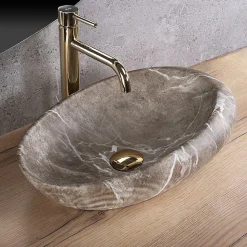 Vasque À Poser Rea Roxy B Stone Nature Grey Oval