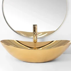 Vasque À Poser Rea Royal Gold Oval
