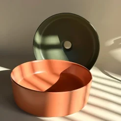Vasque À Poser Rea Sami Terra Orange Round