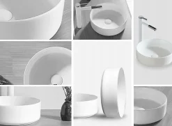 Vasque À Poser Rea Sami White Round