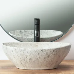 Vasque À Poser Rea Sofia Light Stone Grey Oval