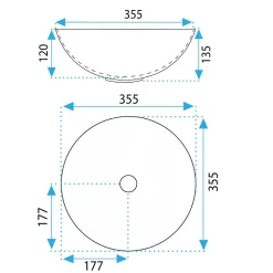 Vasque À Poser Rea Stella White Gold Round