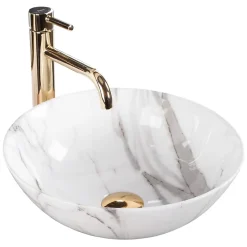 Vasque À Poser Rea Stella Shiny Aiax White Round