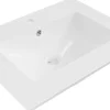 Vasque à poser rectangulaire, céramique, 61x46x19 cm, blanc