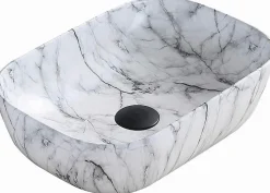 Vasque à poser rectangulaire 45,5x32,5x13,5 cm, Maibre blanc