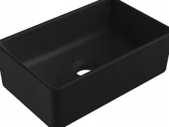 Vasque à poser rectangulaire, céramique 36,5x23,5x12 cm Noir