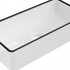 Vasque à poser rectangulaire, céramique 46,5x23,5x12 cm Blanc/Noir