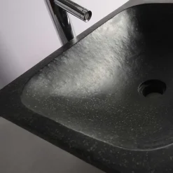 Vasque à poser rectangulaire noire en Terrazzo pour salle de bain design