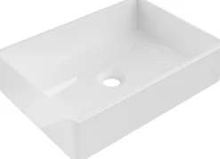 Vasque à poser rectangulaire, céramique 45x32x11 cm Blanc