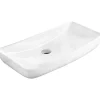 Vasque à poser rectangulaire, céramique 60,5x39x13 cm Blanc