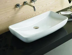 Vasque à poser rectangulaire, céramique 60,5x39x13 cm Blanc