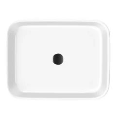 Vasque à poser rectangulaire en céramique blanc brillant L48xl37xProfondeur 13cm - SANIZEO Vesta.