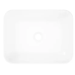 Vasque à poser rectangulaire en résine blanc satin l.45 x H.11,5 x P.35 cm, GoodHome Teesta