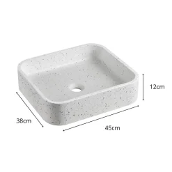 Vasque à poser rectangulaire en terrazzo 45x38cm
