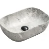 Vasque à poser rectangulaire 45,5x32,5x13,5 cm, Marbre gris