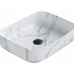 Vasque à poser rectangulaire, céramique 50x39x13 cm Blanc