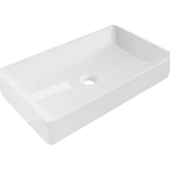 Vasque à poser rectangulaire, céramique 62x35,5x11,5 cm Blanc