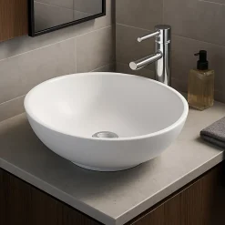 Vasque à poser ronde 38 cm en Solid surface - Coppa