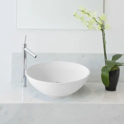 Vasque à poser ronde 38 cm en Solid surface - Coppa