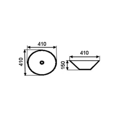 Vasque à Poser Ronde - Céramique Noire et Blanc - 41 cm - Virtual