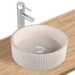 Vasque à poser ronde béton beige Ø37 x H.12 cm Homesight Balte