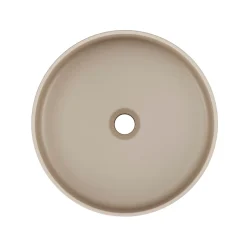 Vasque à poser ronde céramique beige mat GoodHome Samal