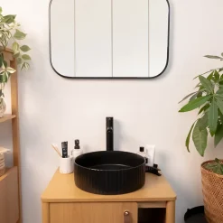 Vasque à poser ronde céramique noir mat Ø36 x H.12 cm Homesight Linea