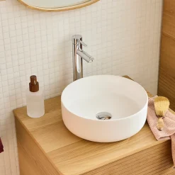 Vasque à poser ronde céramique blanc mat Ø36 x H.12 cm Homesight Romeo