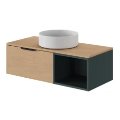 Vasque à poser ronde céramique blanc mat GoodHome Samal