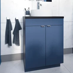 Vasque à poser ronde céramique blanc mat GoodHome Samal