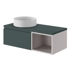 Vasque à poser ronde céramique blanc mat GoodHome Samal