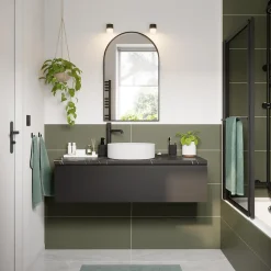 Vasque à poser ronde céramique blanc mat GoodHome Samal
