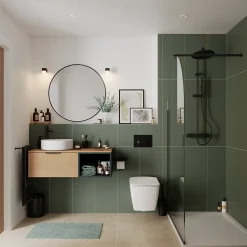 Vasque à poser ronde céramique blanc mat GoodHome Samal