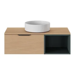 Vasque à poser ronde céramique blanc mat GoodHome Samal