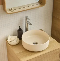 Vasque à poser ronde céramique beige Ø36 x H.12 cm Homesight Romeo