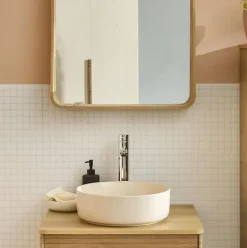 Vasque à poser ronde céramique beige Ø36 x H.12 cm Homesight Romeo
