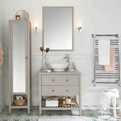 Vasque à poser ronde céramique blanche GoodHome Nura
