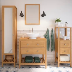 Vasque à poser ronde céramique blanche GoodHome Nura