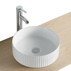 Vasque à poser ronde céramique blanc Linea