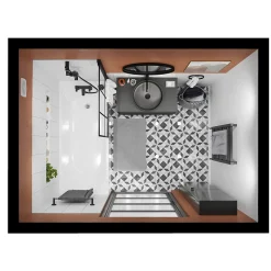 Vasque à poser ronde céramique noir mat GoodHome Samal