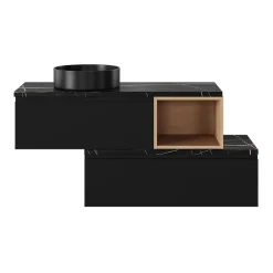 Vasque à poser ronde céramique noir mat GoodHome Samal